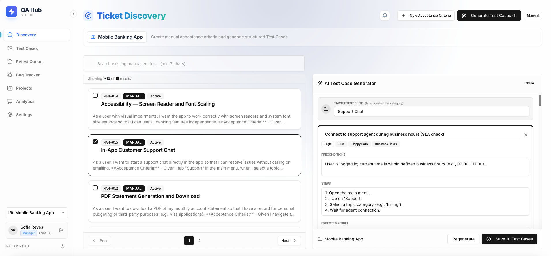 Ticket Discovery with AI Test Case Generator